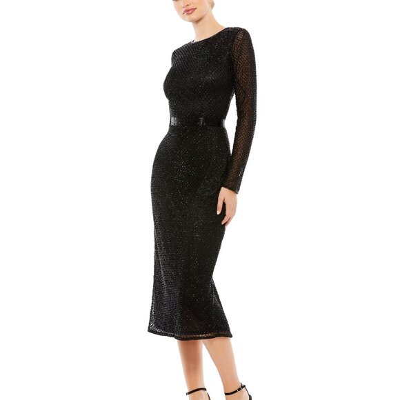 Mac Duggal Jewel Neck Illusion Dress - Picture 5 of 5
